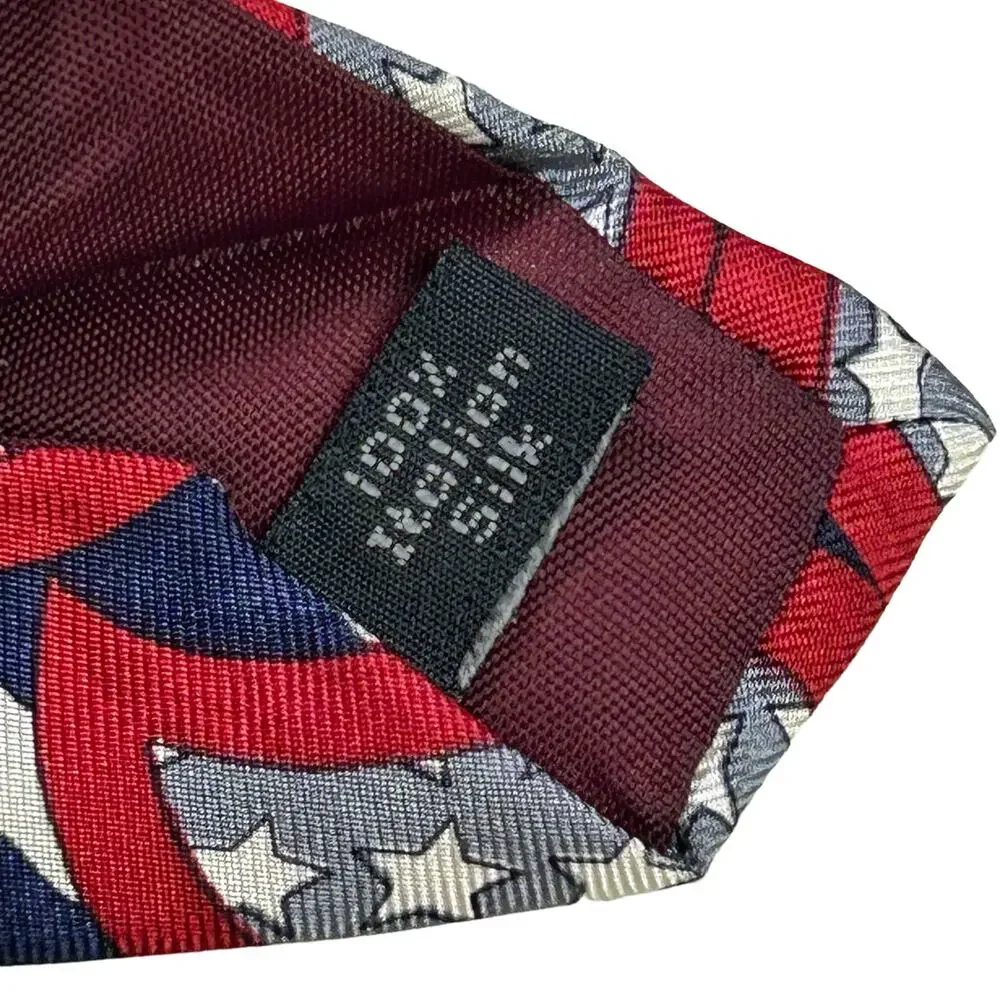 American Traditions Necktie Italian Silk Red White Blue Paisley Stars Patriotic